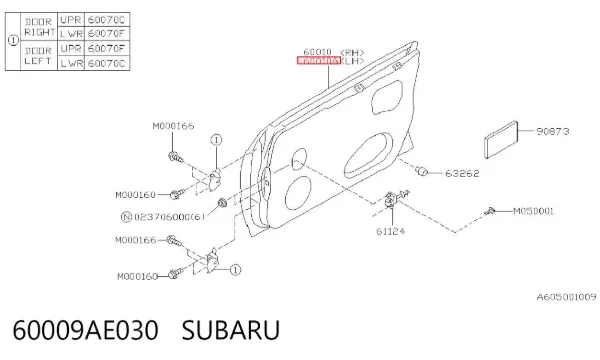 Puerta delantera izquierda Subaru Legacy III
