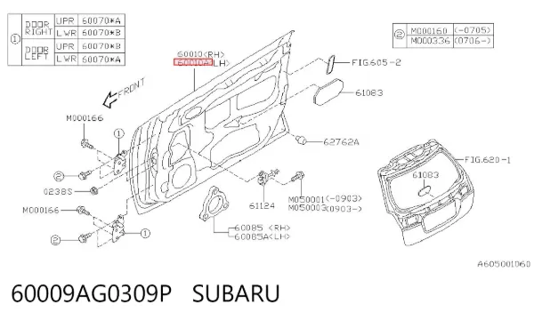 Puerta delantera izquierda Subaru Legacy IV