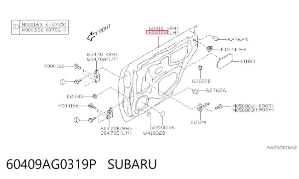 Puerta trasera izquierda 60409AG0319P Subaru