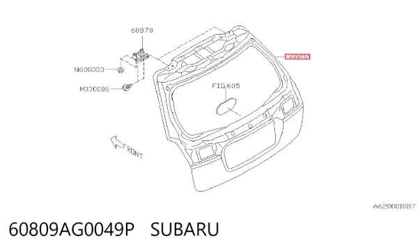 Puerta trasera 60809AG0049P Subaru
