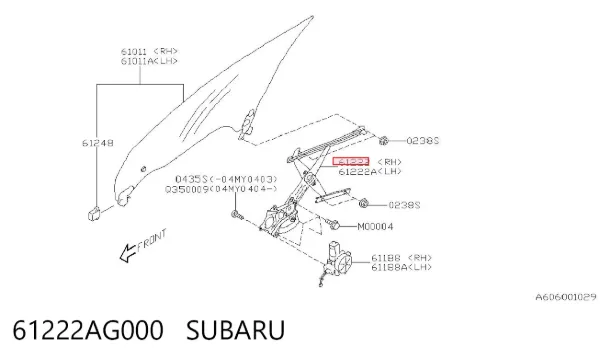 Mecanismo de elevalunas delantero derecha Subaru Outback III
