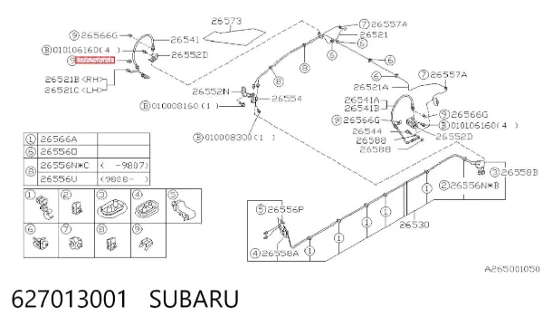 Abrazadera de fijación de la manguera de freno 627013001 Subaru