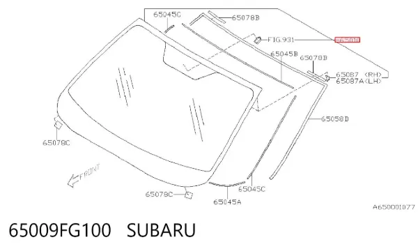 Parabrisas 65009FG100 Subaru