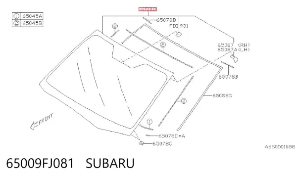 Parabrisas 65009FJ081 Subaru