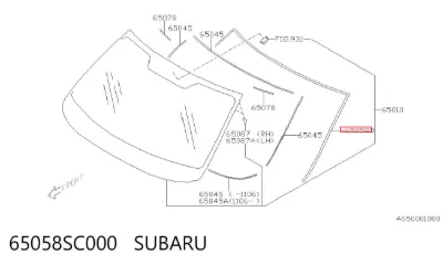 Moldura de parabrisas SUBARU 65058SC000