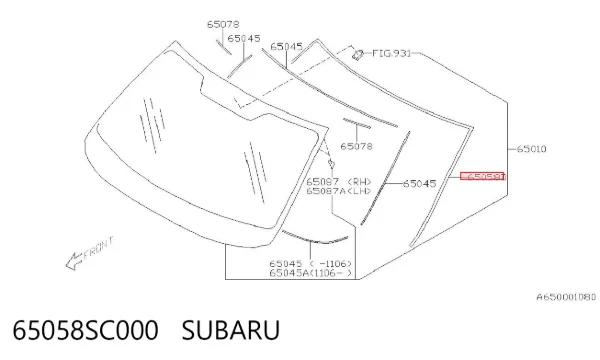 Moldura de parabrisas Subaru Forester III