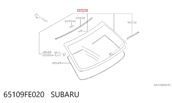 Luna trasera 65109FE020 Subaru