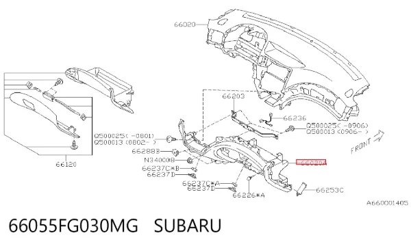Parte inferior del salpicadero 66055FG030MG Subaru