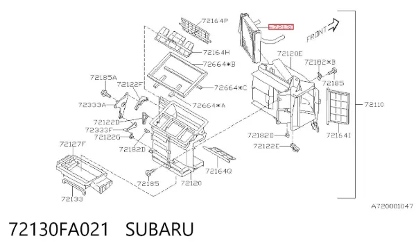 Radiador calefacción 72130FA021 Subaru