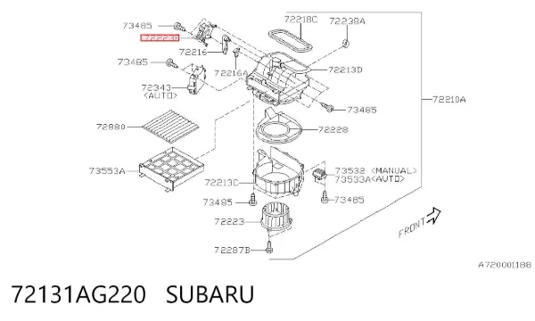 Actuador de compuerta de la calefacción 72131AG220 Subaru