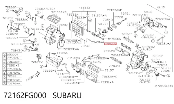  72162FG000 Subaru