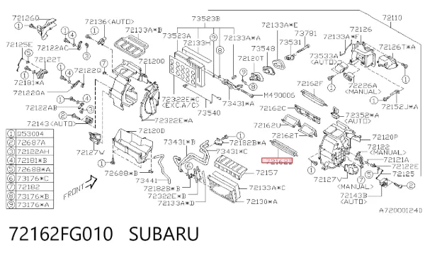  72162FG010 Subaru