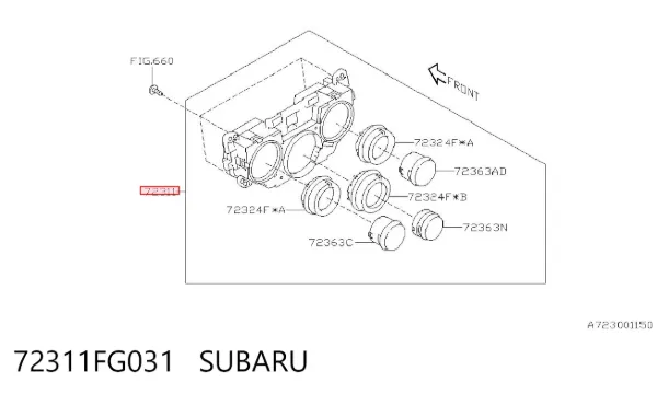 Unidad de control aire acondicionado 72311FG031 Subaru