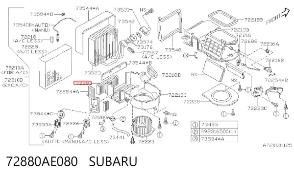 Filtro de habitáculo 72880AE080 Subaru