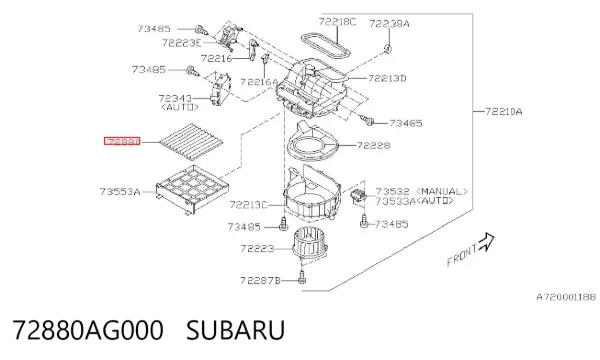 Filtro de habitáculo 72880AG000 Subaru