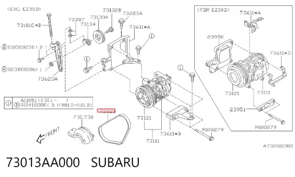 Correa de alternador 73013AA000 Subaru