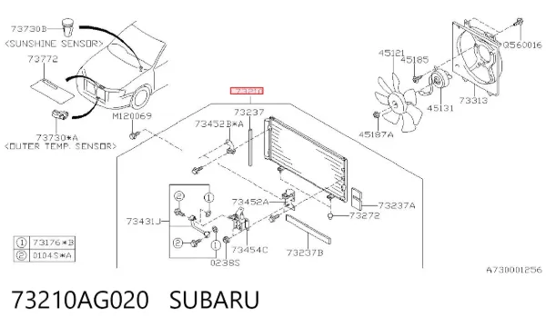 Condensador aire acondicionado 73210AG020 Subaru