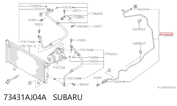 Sensor de presion de aire acondicionado 73431AJ04A Subaru
