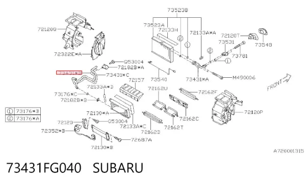 Manguera doble del radiador de la calefacción 73431FG040 Subaru