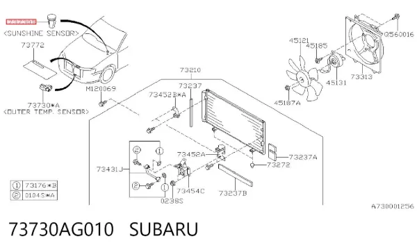 Sensor de la temperatura interior 73730AG010 Subaru