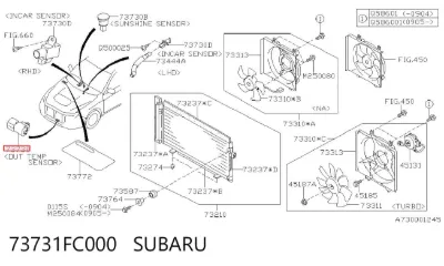 Sensor de temperatura ambiente SUBARU 73731FC000