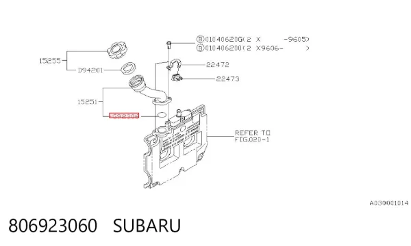 Junta de colector de admisión 806923060 Subaru