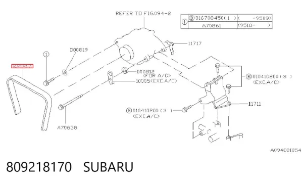 Correa de alternador 809218170 Subaru