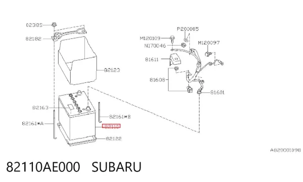 Batería 82110AE000 Subaru