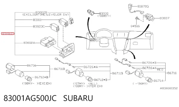  83001AG500JC Subaru