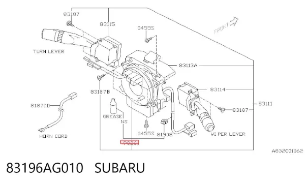 Anillo AIRBAG 83196AG010 Subaru