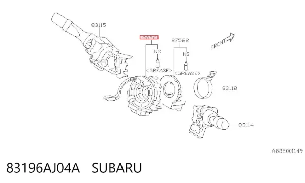 Anillo AIRBAG 83196AJ04A Subaru