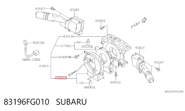 Anillo AIRBAG 83196FG010 Subaru