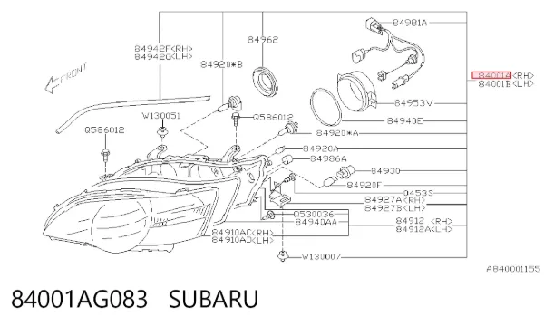 Faro derecho 84001AG083 Subaru