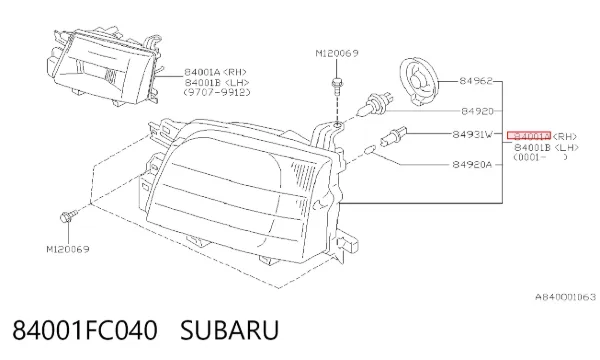 Faro derecho Subaru Forester I
