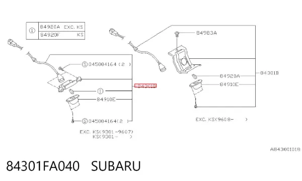 Luz matricula 84301FA040 Subaru