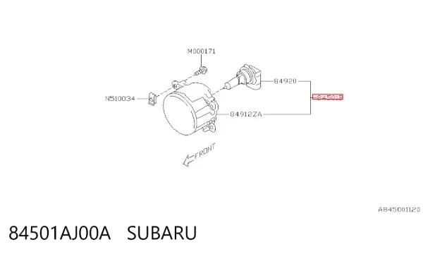 Faro antiniebla izquierdo y derecho 84501AJ00A Subaru