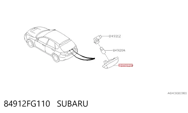 Luz matricula 84912FG110 Subaru