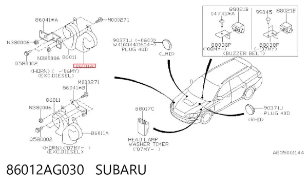 Claxon Subaru Outback III