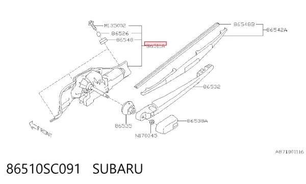 Motor limpiaparabrisas, trasera 86510SC091 Subaru