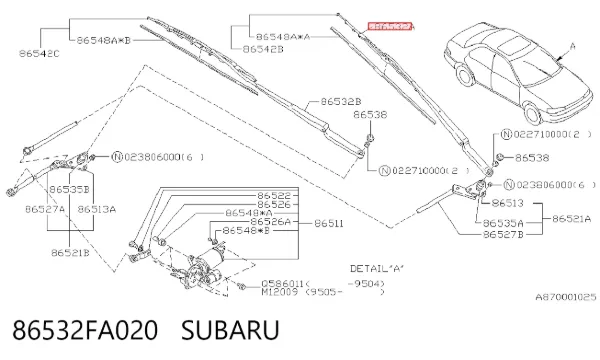  86532FA020 Subaru