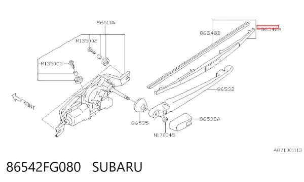 Limpiaparabrisas traseros 86542FG080 Subaru