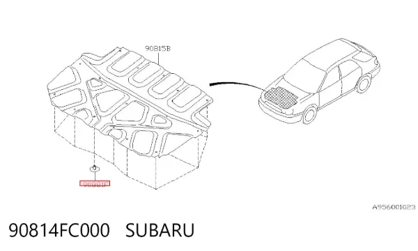 Clip del aislante del capó 90814FC000 Subaru