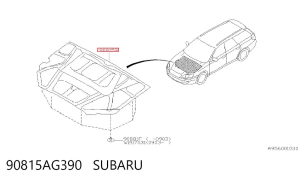 Aislamiento del Capó 90815AG390 Subaru
