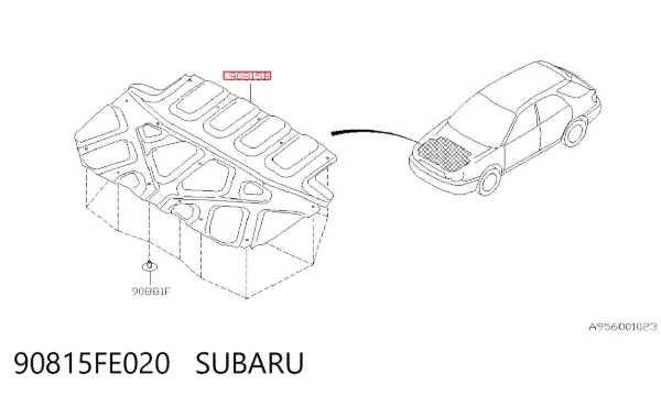 Aislamiento del Capó 90815FE020 Subaru