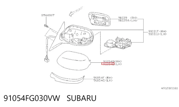  91054FG030VW Subaru