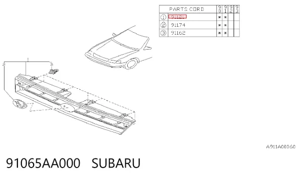Parrilla Subaru Legacy I