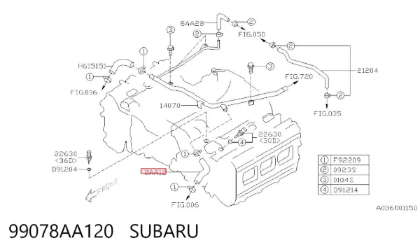 Manguera radiador 99078AA120 Subaru