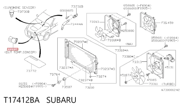 Sensor de temperatura ambiente T17412BA Subaru