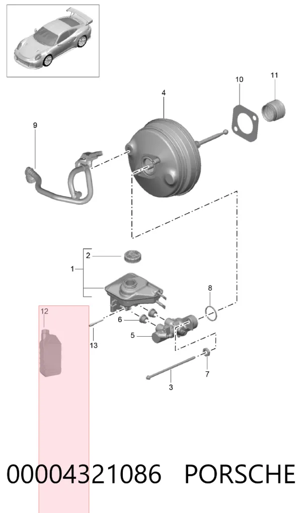 Liquido de frenos 00004321086 Porsche