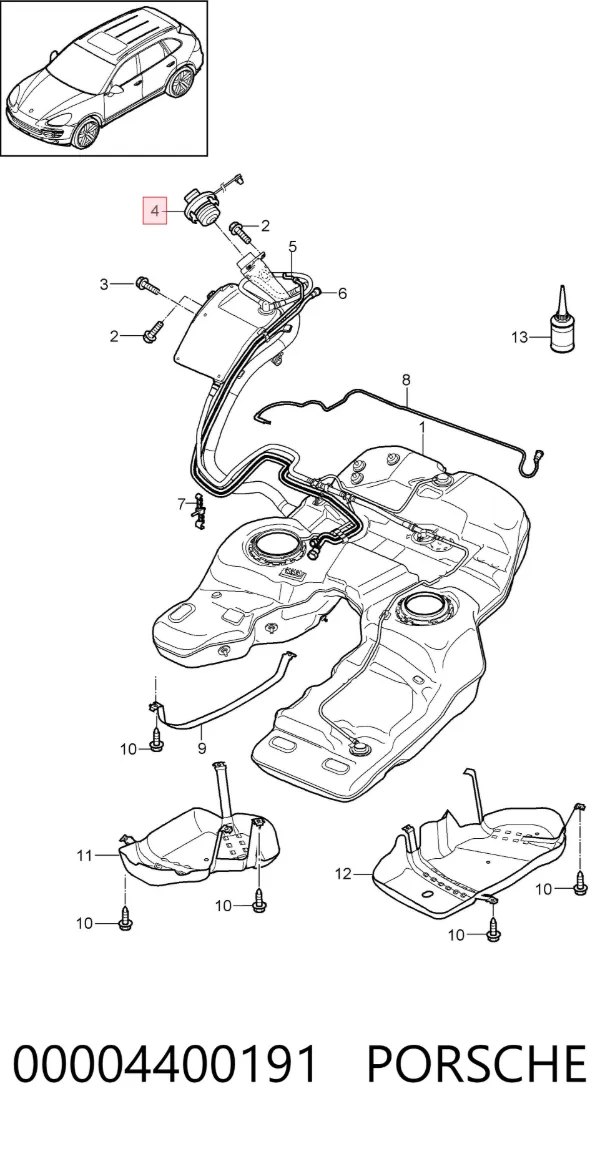 Tapa de depósito de combustible Porsche Cayenne II